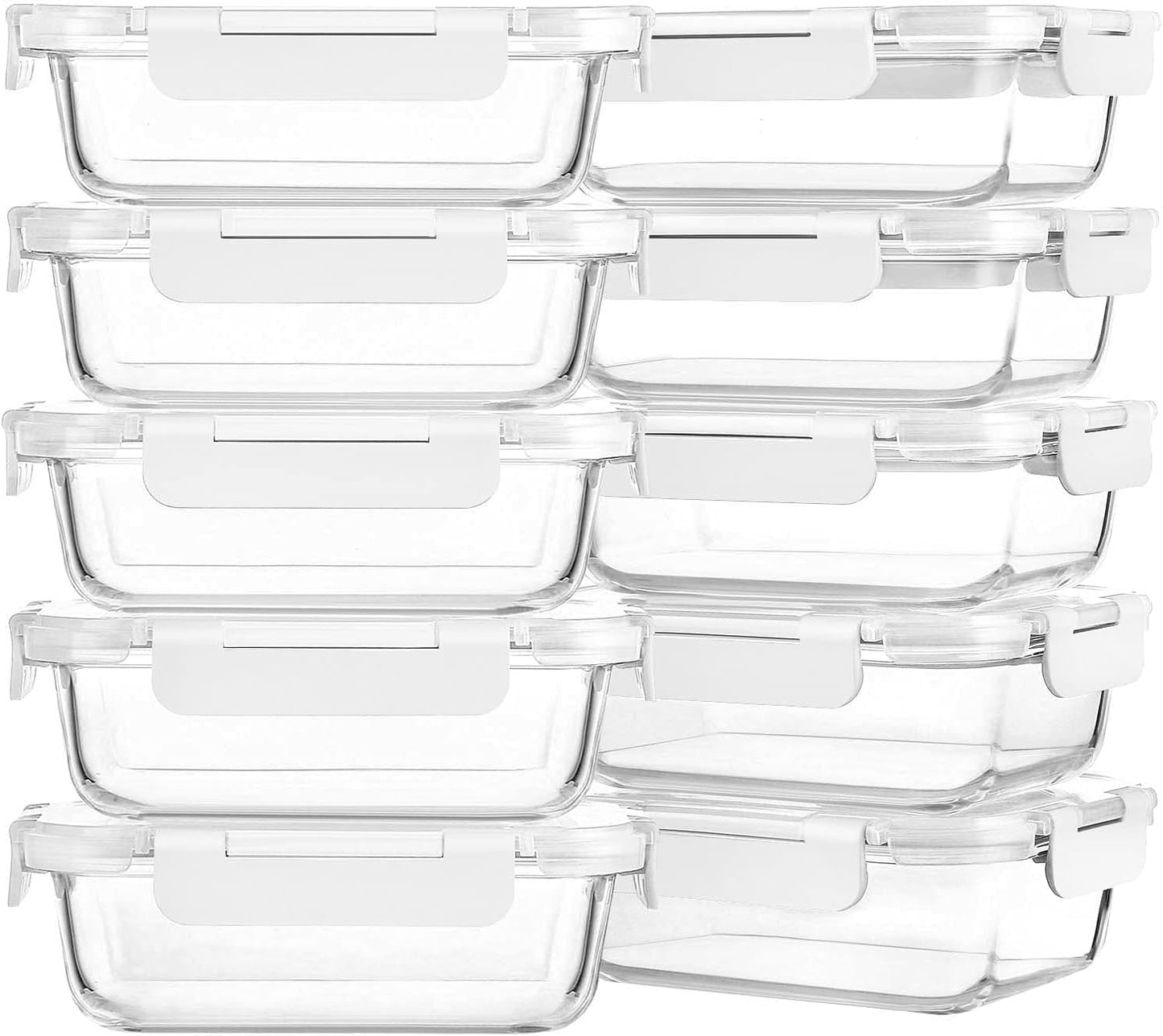 M MCIRCO 10-Pack,22 Oz Glass Meal Prep Containers,Glass Food Storage Containers with lids,Lunch Containers,Microwave, Oven, Freezer and Dishwasher 1