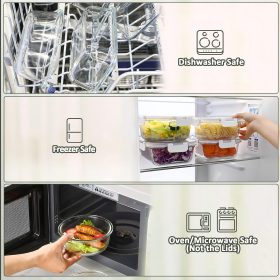 M MCIRCO 10-Pack,22 Oz Glass Meal Prep Containers,Glass Food Storage Containers with lids,Lunch Containers,Microwave, Oven, Freezer and Dishwasher 1