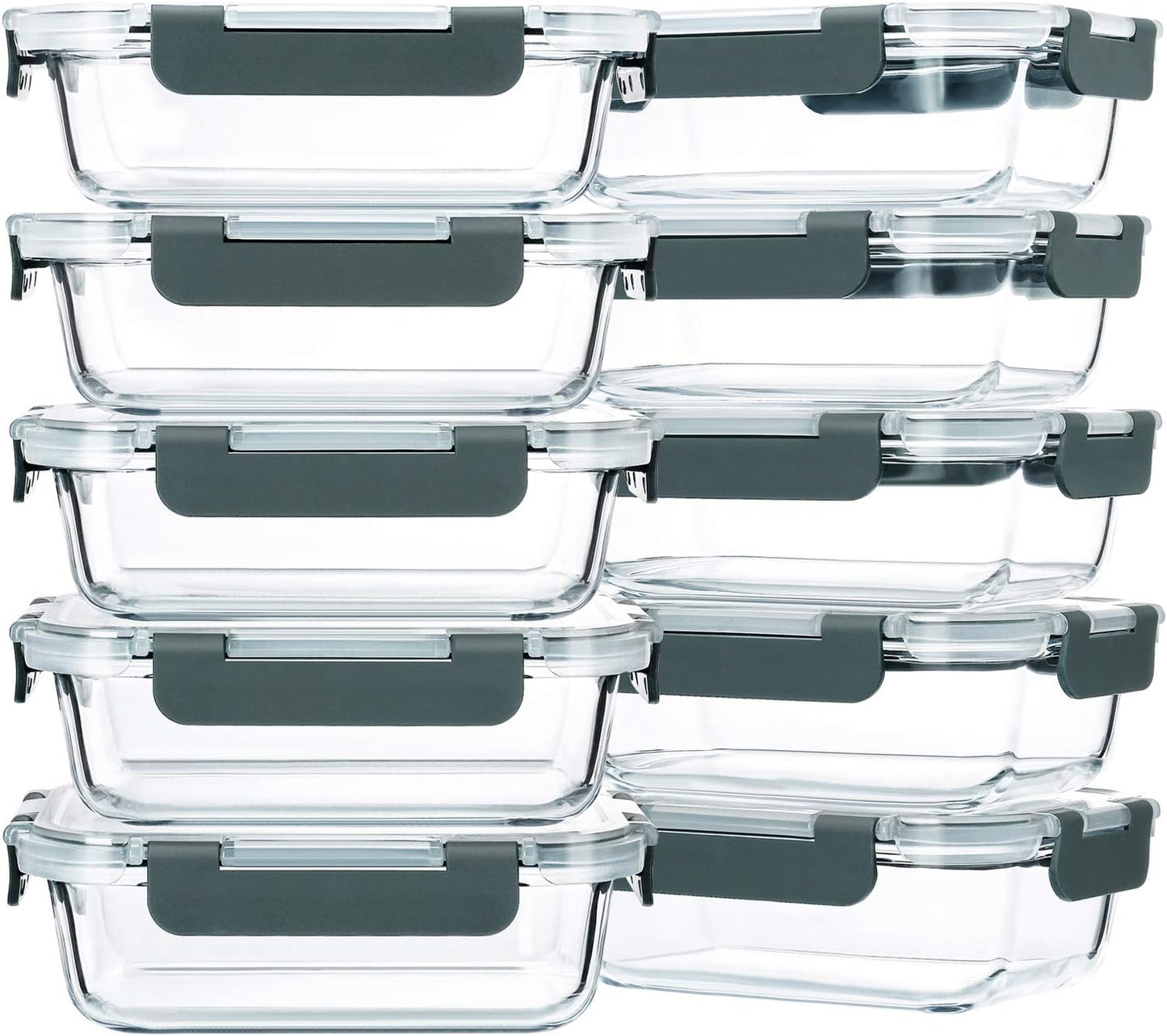M MCIRCO 10-Pack,22 Oz Glass Meal Prep Containers,Glass Food Storage Containers with lids,Lunch Containers,Microwave, Oven, Freezer and Dishwasher 1