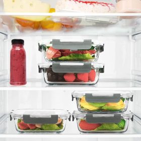 M MCIRCO 10-Pack,22 Oz Glass Meal Prep Containers,Glass Food Storage Containers with lids,Lunch Containers,Microwave, Oven, Freezer and Dishwasher 1